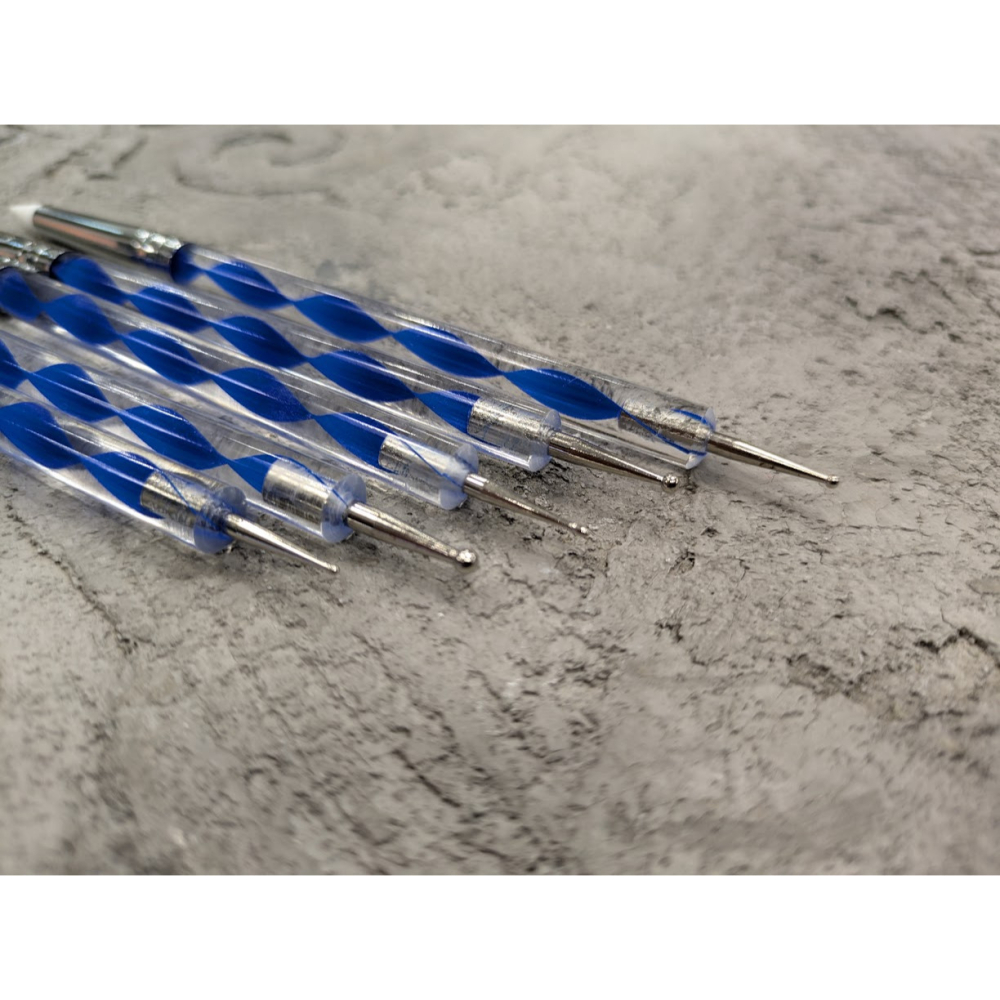 藝城美術~ F&G DIY 工藝筆 雙頭 矽膠筆 約5mm 刮膠筆橡膠筆+圓珠頭 5支入 立體水玉曼陀羅-細節圖2