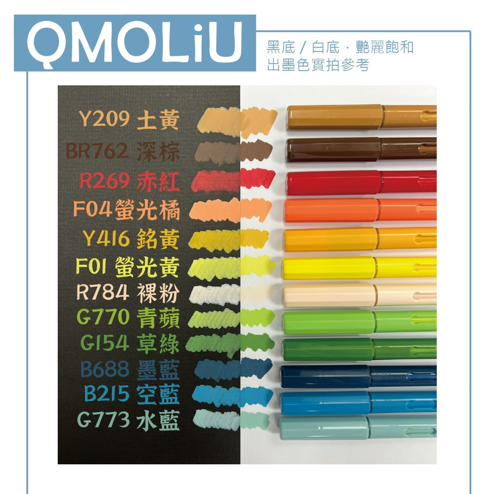 藝城美術~QMOLiU 直液式丙烯馬克筆 水性壓克力筆 軟毛 丙烯麥克筆 單色/12/36色組 SGS檢驗合格-細節圖7