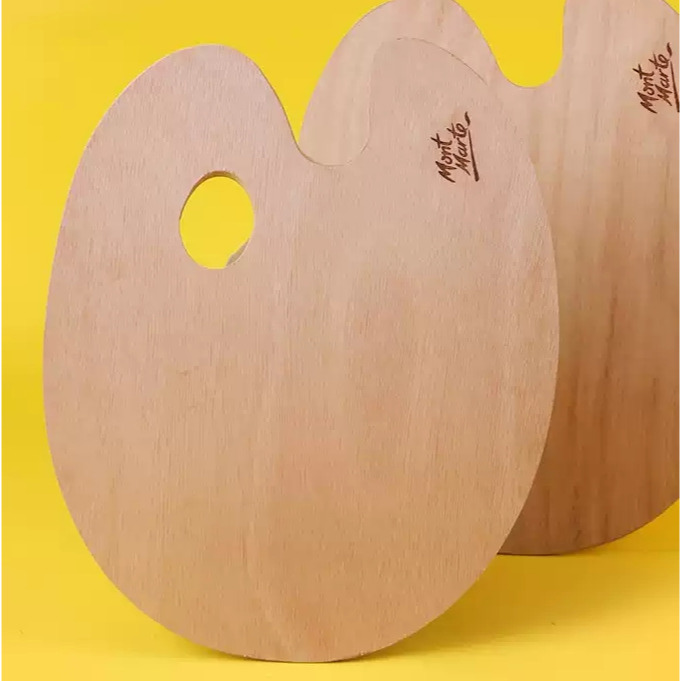 藝城美術~ 澳洲 Mont Marte 蒙瑪特  油畫專用 木質調色盤 橢圓木質 壓克力調色板 調色盤 30*40CM-細節圖3