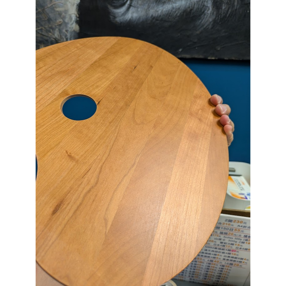 藝城美術~ 🎨 實木 圓 調色盤  油畫專用 木質調色盤 橢圓木質 顏料調色板 調色盤 4款-細節圖2