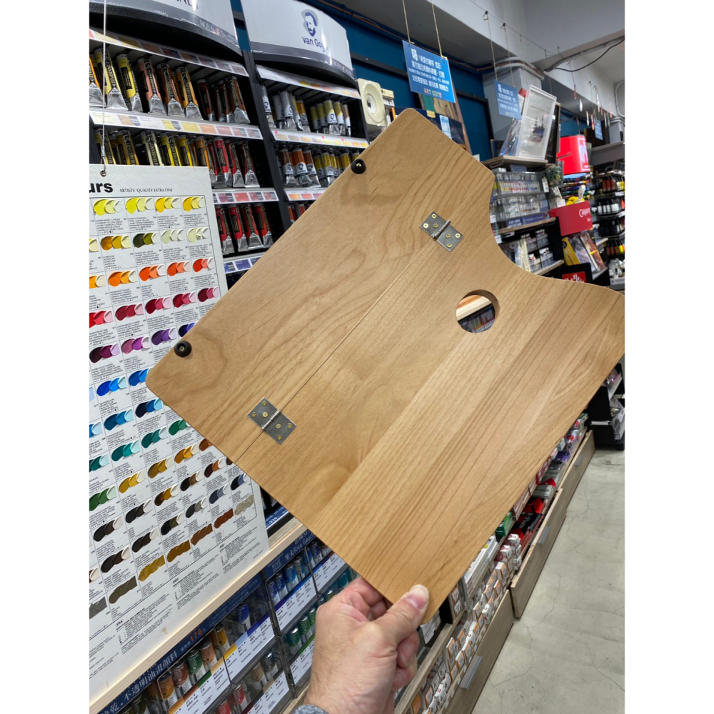 藝城美術~ 🎨 實木 圓 調色盤  油畫專用 木質調色盤 橢圓木質 顏料調色板 調色盤 4款-細節圖5