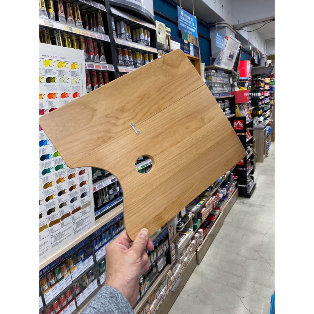 藝城美術~ 🎨 實木 圓 調色盤  油畫專用 木質調色盤 橢圓木質 顏料調色板 調色盤 4款-細節圖6