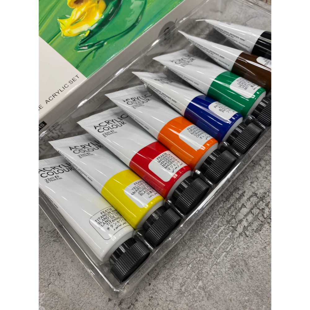 藝城美術~ART RANGER 壓克力顏料 22ML 丙烯畫顏料一般色 8色/盒 ACRYLIC COLOUR-細節圖2