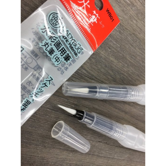 藝城美術~ LADYBUG 小瓢蟲 水筆 水彩畫用筆 丸筆 自來水筆 4款 大中小平筆-規格圖11