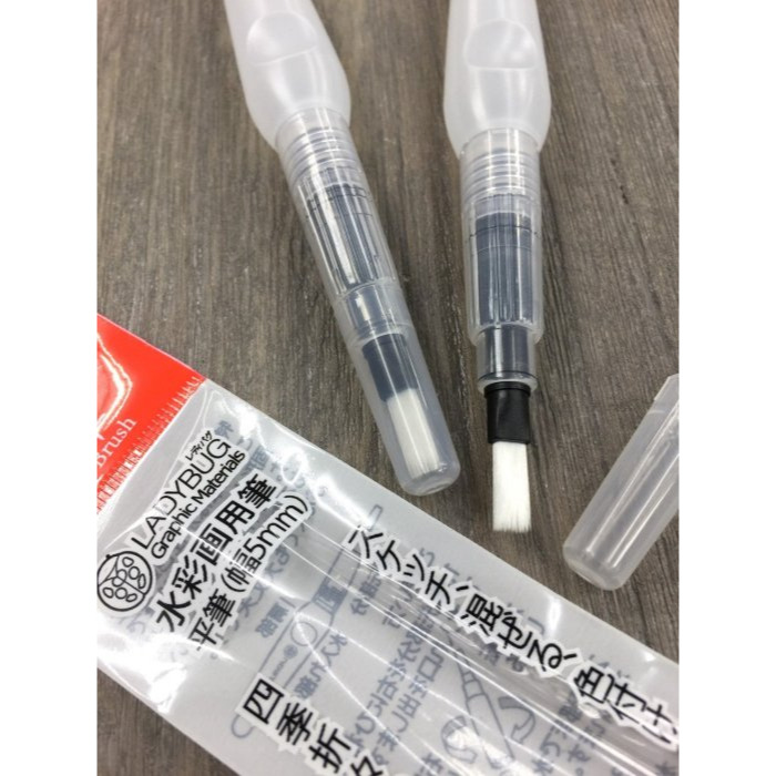 藝城美術~ LADYBUG 小瓢蟲 水筆 水彩畫用筆 丸筆 自來水筆 4款 大中小平筆-規格圖11