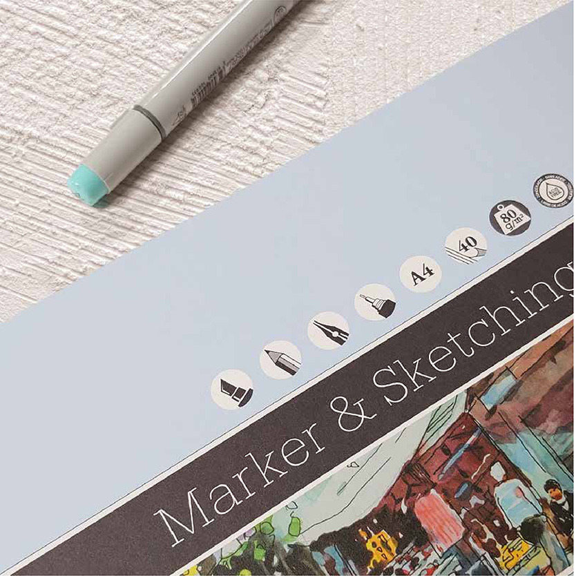 藝城美術~ UMAE 奧馬 速繪本 速寫本 素描本 A4 40張 適用麥克筆、素描、色鉛筆、沾水筆 代針筆 80g/m2-細節圖3