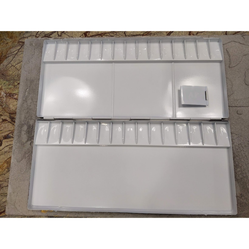 藝城美術~ 新包裝  AP高級 鋁 折合水彩 調色盤 30格 適用國畫、水彩顏料 高級鋁製調色盤-細節圖2