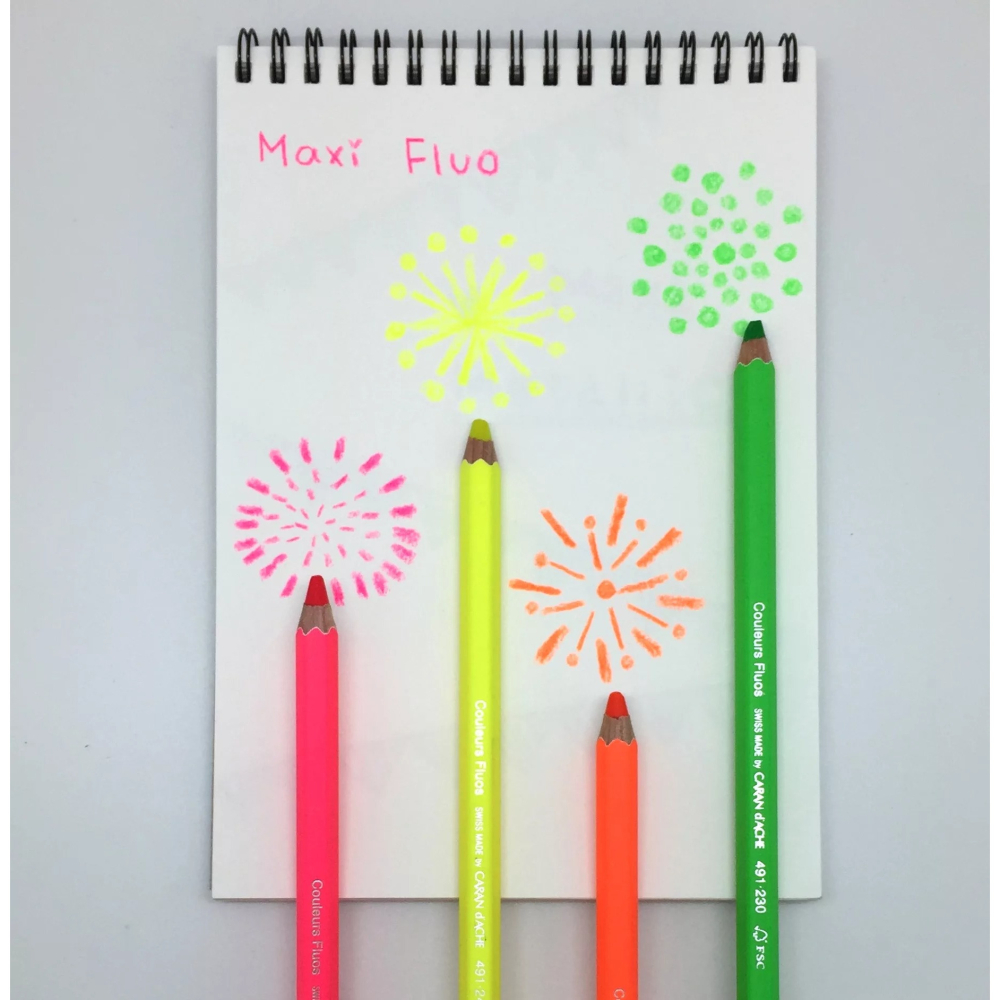 藝城美術~卡達 Maxi Fluo 螢光色鉛筆共4支  單支賣場 💜💚💛🧡-細節圖8