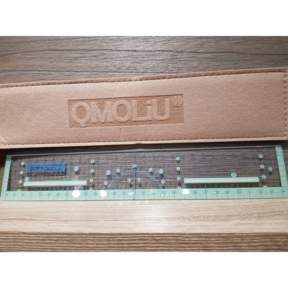 藝城美術~ QMOLiU 直尺 29cm 雙色 止滑+鋼邊條 拼布尺 切割尺 附收納袋(顏色隨機) 29公分-細節圖2