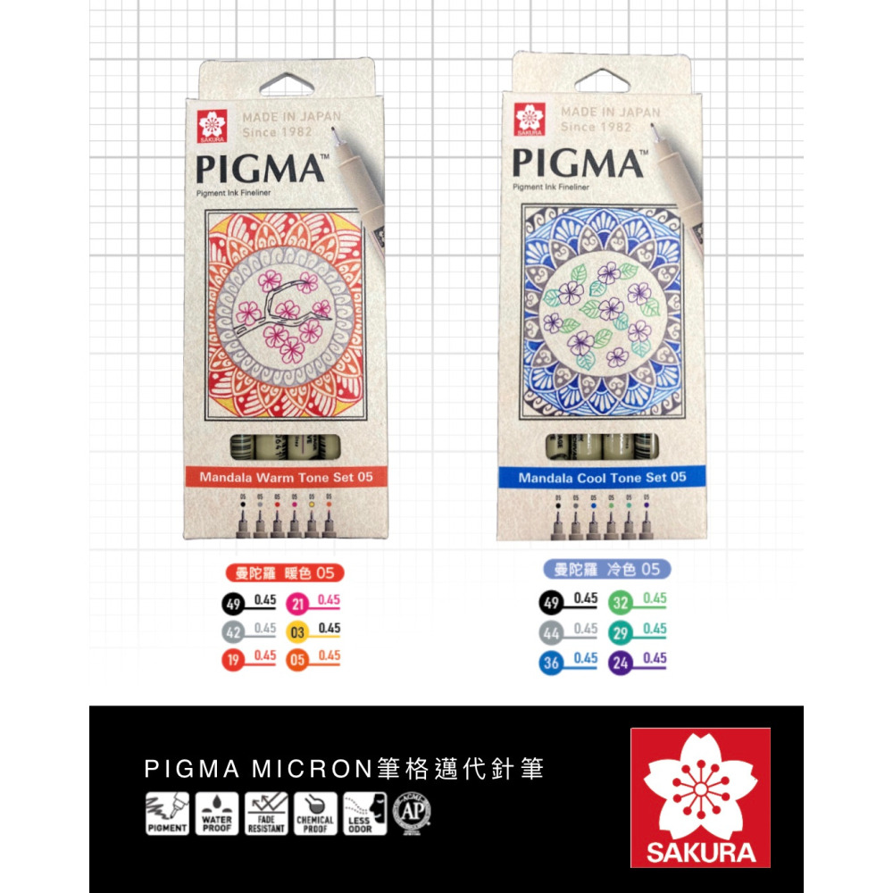 藝城美術~ 日本 SAKURA 櫻花 PIGMA MICRON 筆格邁代針筆  6支入套組 新包裝 5種新組合-細節圖5