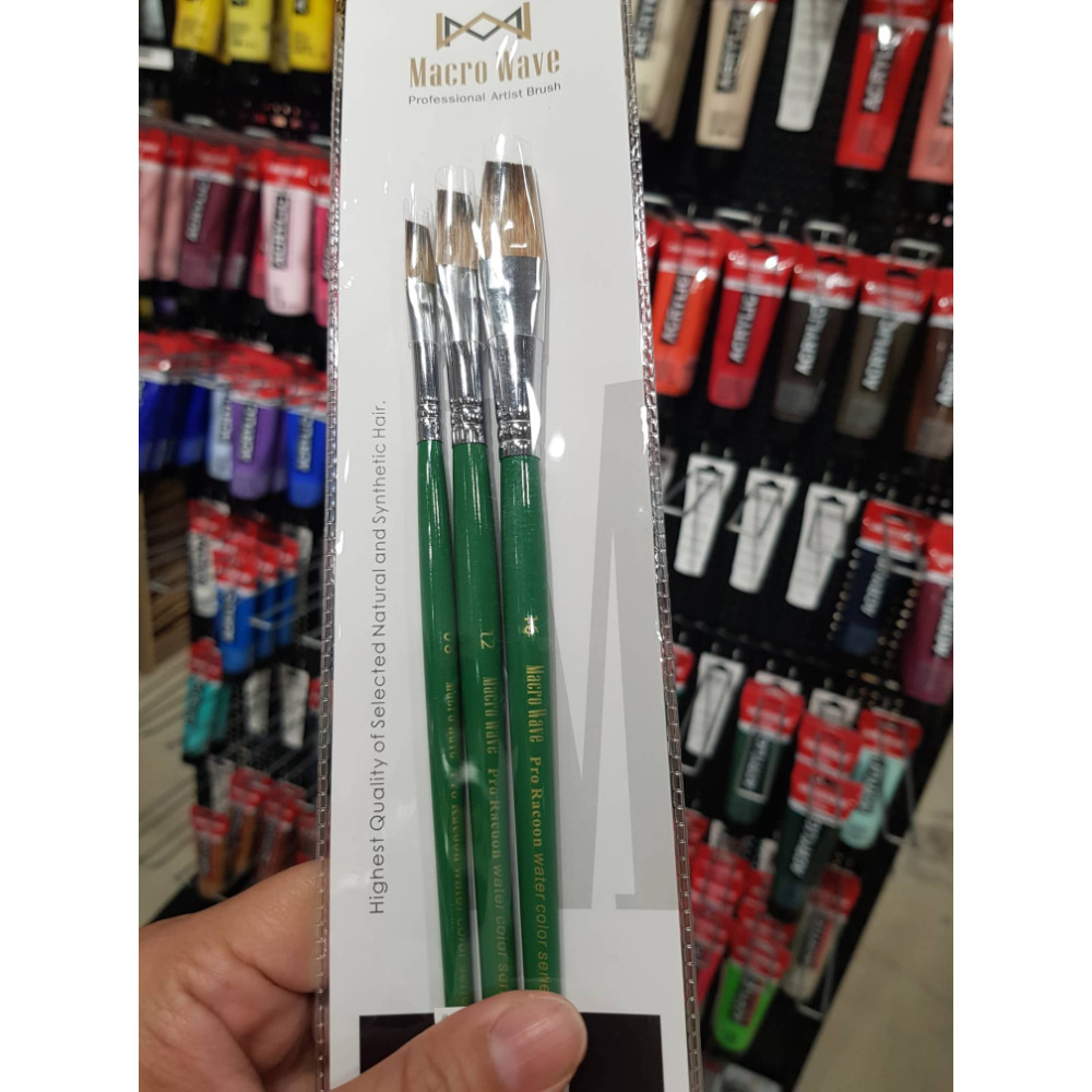 藝城美術~馬可威 狸毛水彩筆 短桿 AR20 圓頭/AR23平頭 8.12.16號 三支入-規格圖6