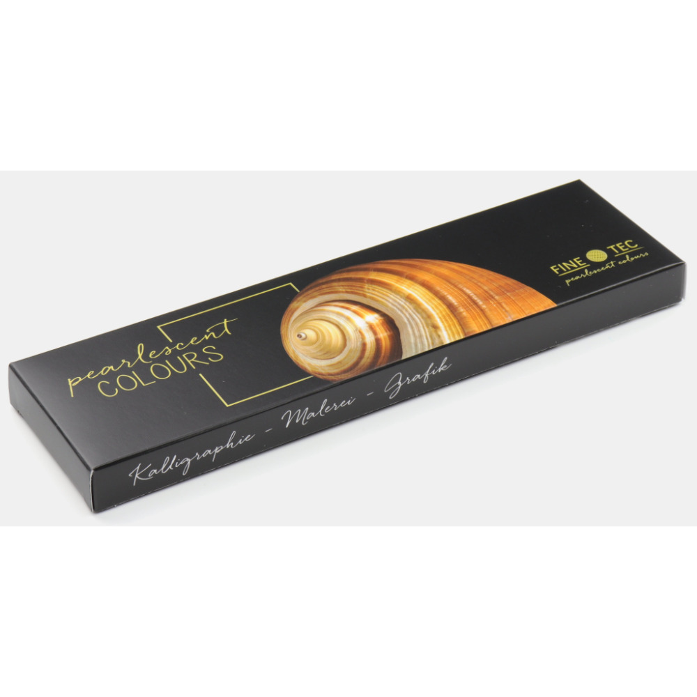 藝城美術~ 德國FINETEC 塊狀 水彩 雲母原料 金屬 珠光 螢光 盒裝-6色入-規格圖11