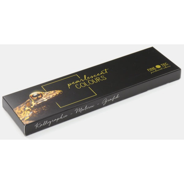藝城美術~ 德國FINETEC 塊狀 水彩 雲母原料 金屬 珠光 螢光 盒裝-6色入-規格圖11