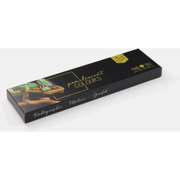 藝城美術~ 德國FINETEC 塊狀 水彩 雲母原料 金屬 珠光 螢光 盒裝-6色入-規格圖11