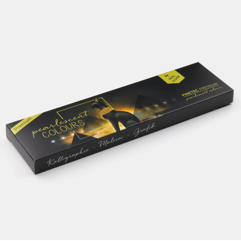 藝城美術~ 德國FINETEC 塊狀 水彩 雲母原料 金屬 珠光 螢光 盒裝-6色入-規格圖11