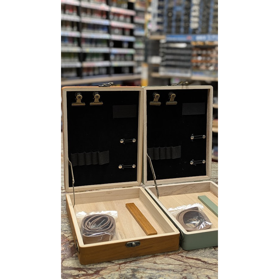 藝城美術~ F&G 寫作收納木盒 攜帶型小畫箱 木質滑順 畫架 攜帶外出 附背帶 三種顏色-細節圖2