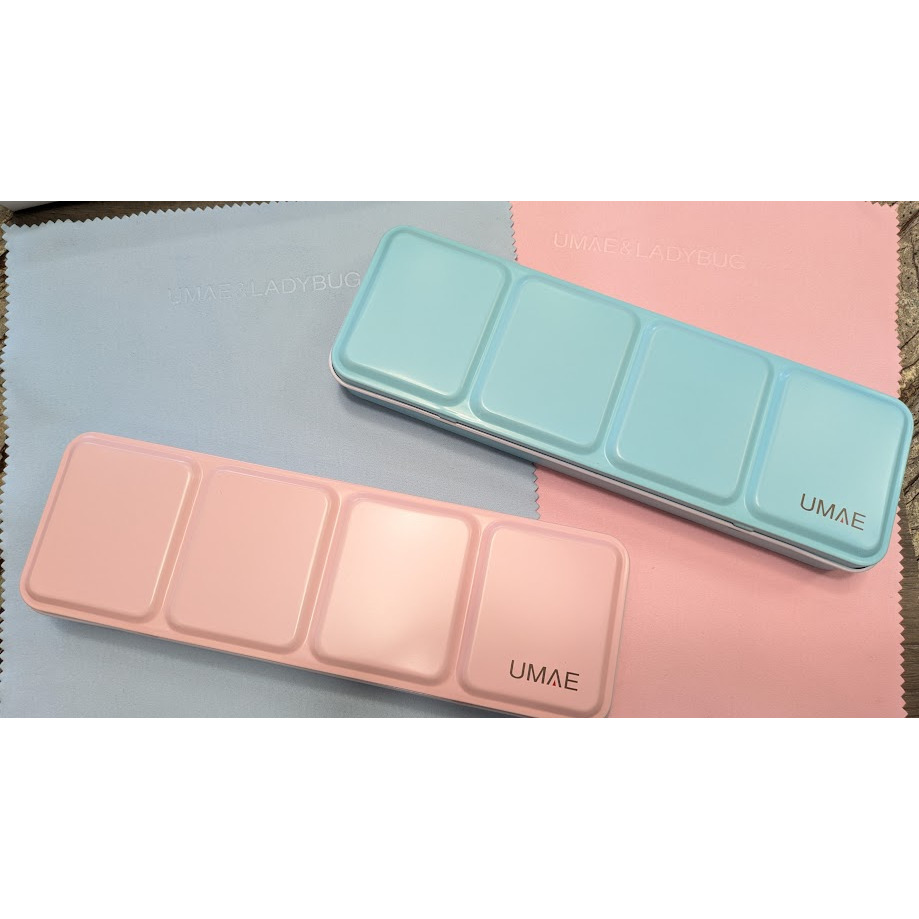 藝城美術~ UMAE 奧馬 專家級手工透明水彩 24色鐵盒 粉/藍 附水彩紙色票 色彩飽和度高、溶水性佳-細節圖2