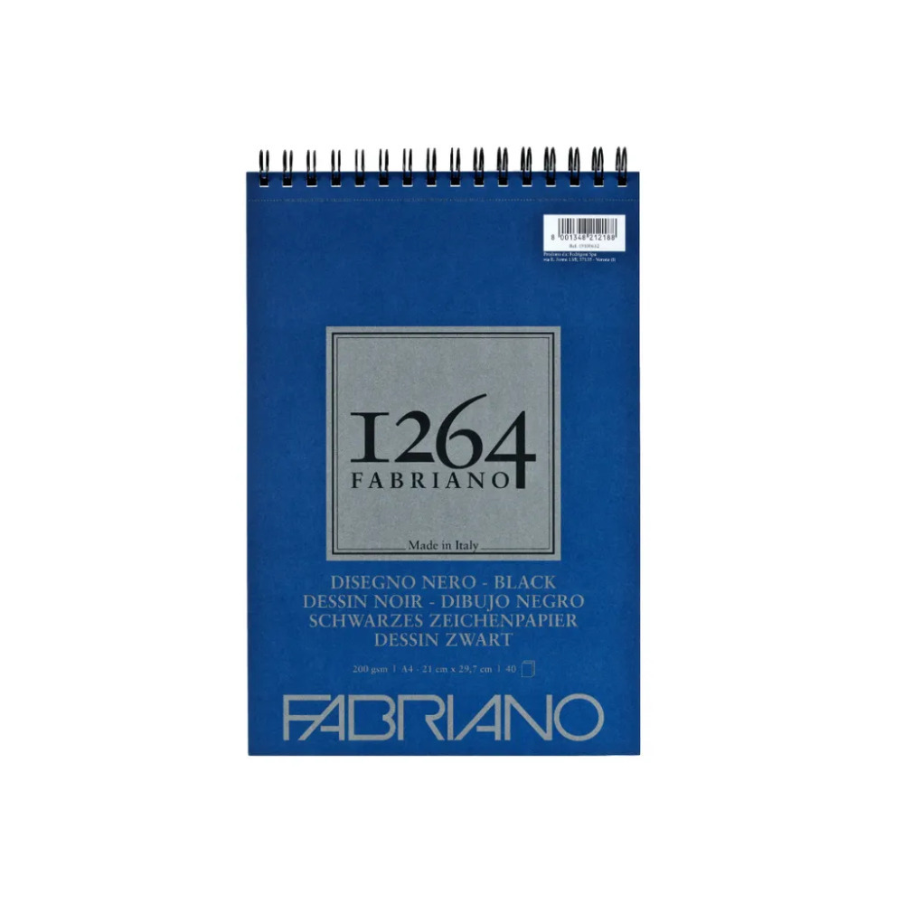 藝城美術~Fabriano 法比亞諾 1264 BLACK 黑色繪圖本 雙環 A5 A4 適用 珠光 金屬色等媒材-規格圖5