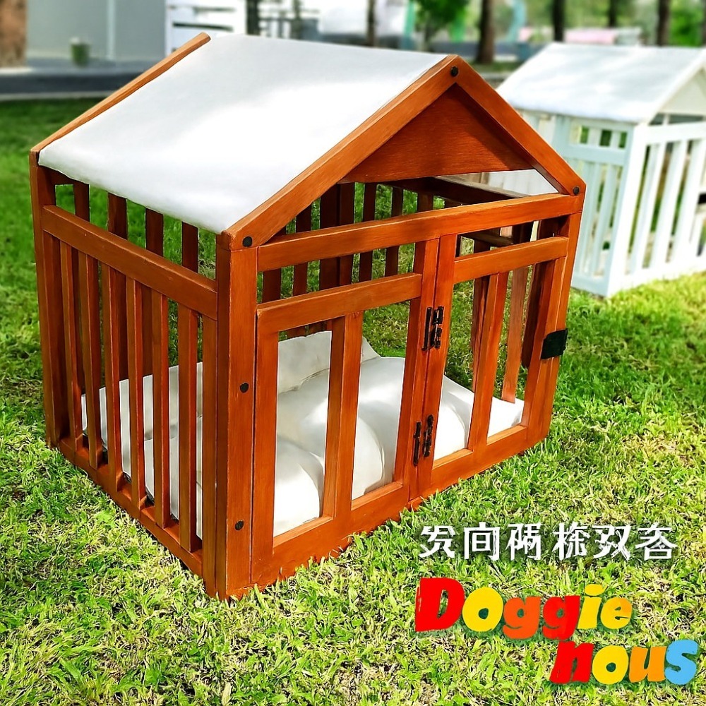 【多吉狗屋】中型犬貓 原木狗屋 🐶高質感實木狗籠 寵物木屋 台灣現貨 | 土狗貴賓貓窩 籠舍推薦-細節圖6