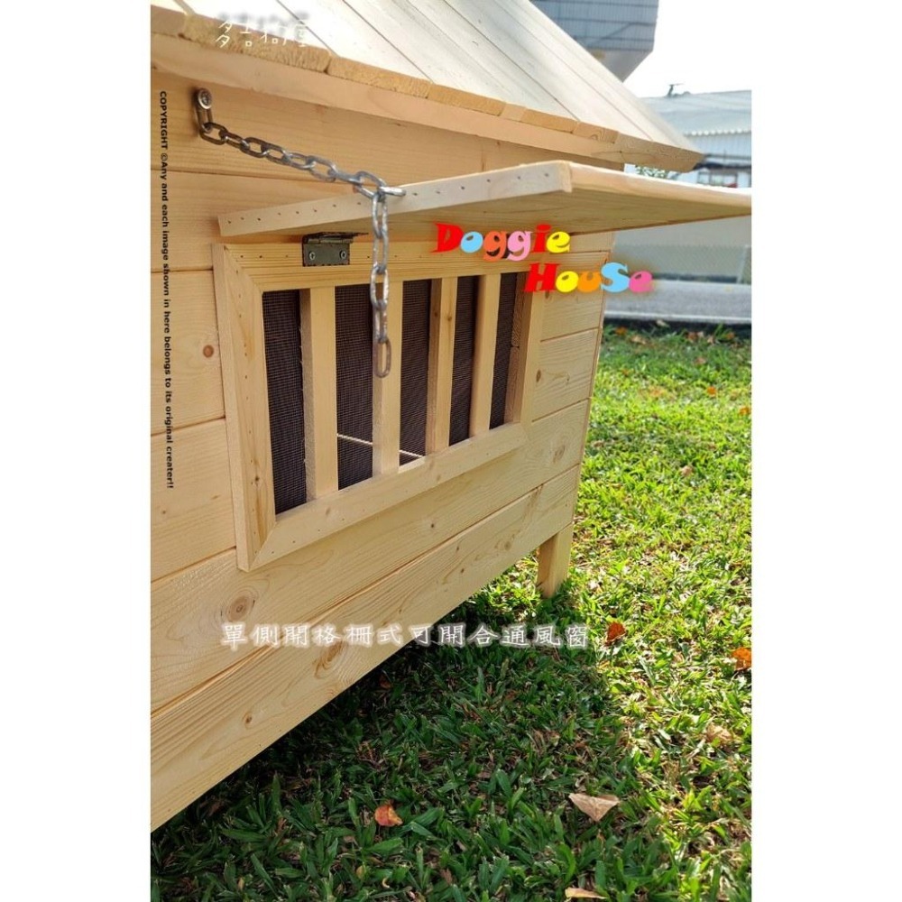 🏡 [新改款] 特大型 XL號 防水原木狗屋 ｜ 樟子松實木籠 ｜ 適用拉拉 哈士奇 土狗 【多吉狗屋】-細節圖7