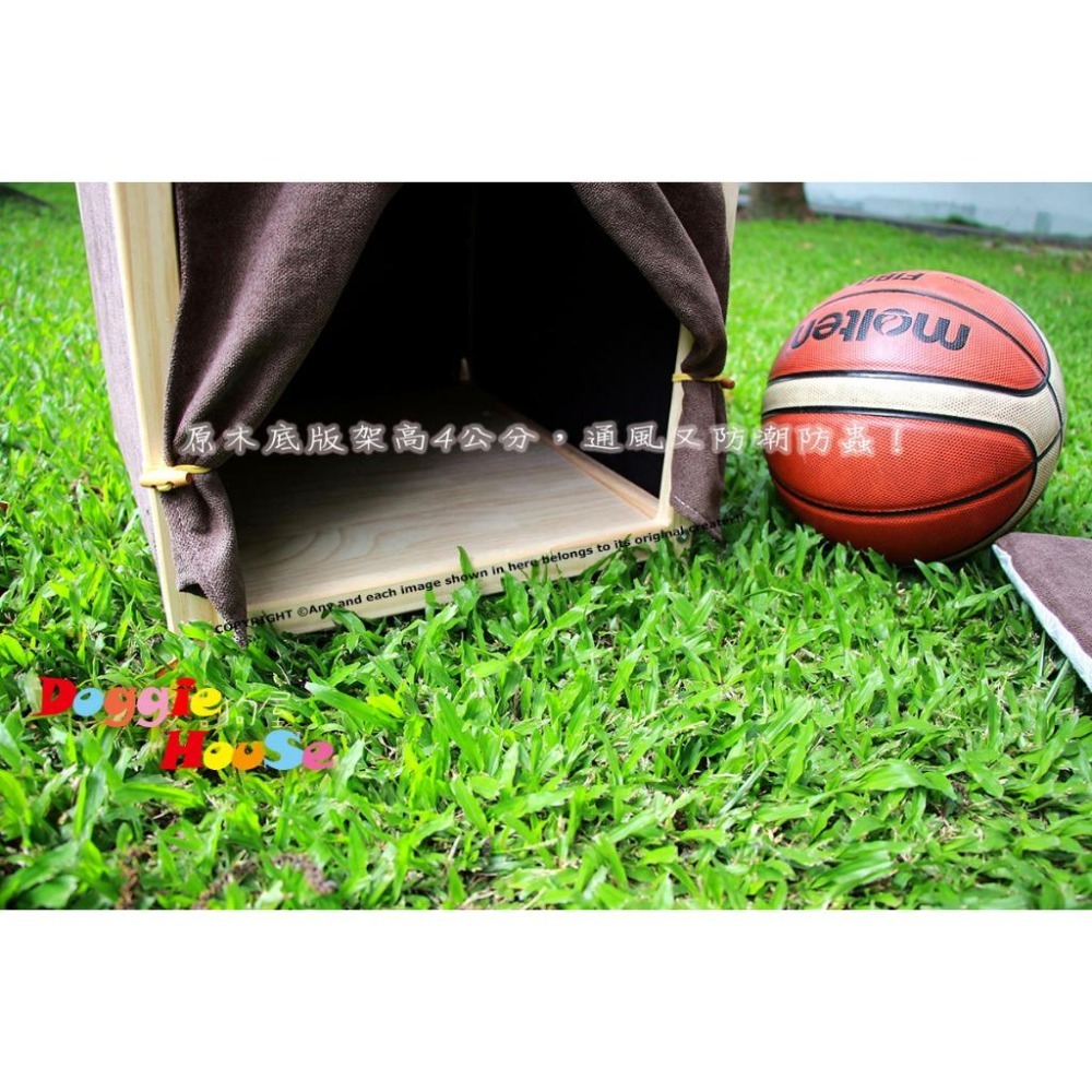 【多吉狗屋】中型原木狗屋 實木 ｜ 臘腸 貴賓犬貓 適用 ｜ 透氣圍幔設計 寵物窩籠 ｜ 清倉大特價！-細節圖9