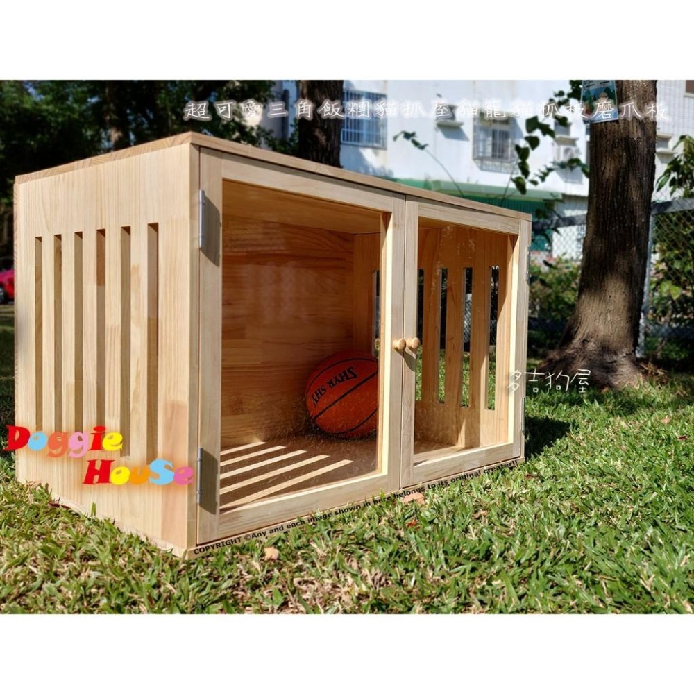 下殺特價！【多吉狗屋】特大型雙門透明貓籠 ｜ 樟子松實木貓爬架 ｜ 貓狗通用別墅 推薦-細節圖2