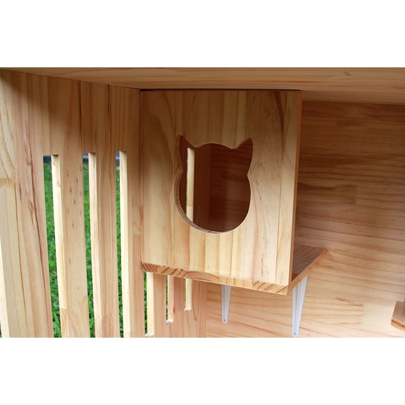 [🔥 特價中] 絕美透明貓籠 ｜ 大型樟子松貓爬架 實木貓屋 ｜ 貓狗通用 小狗適用 【多吉狗屋】-規格圖7