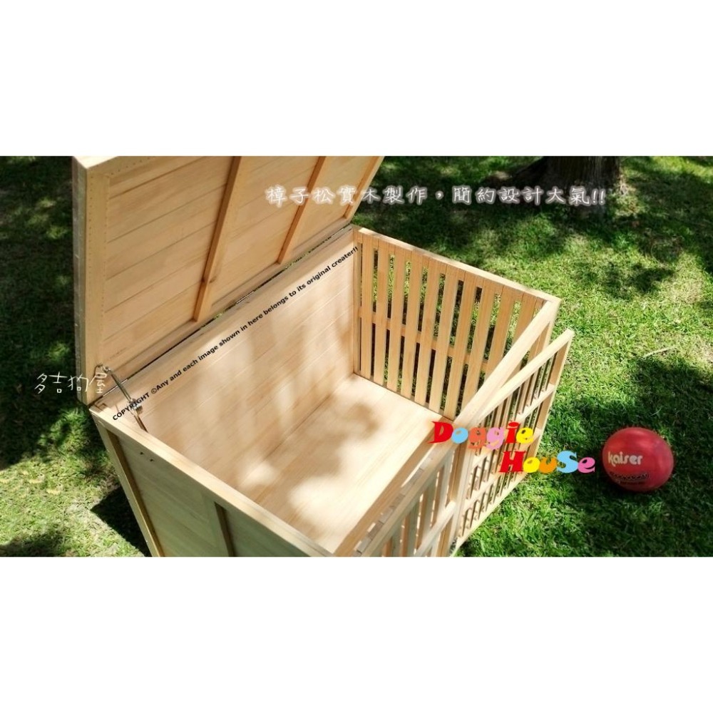 【多吉狗屋】超大型原木狗屋 樟子松 ｜ 防水加厚平頂 實木狗籠 ｜ 大型犬 米克斯 哈士奇 推薦-細節圖2