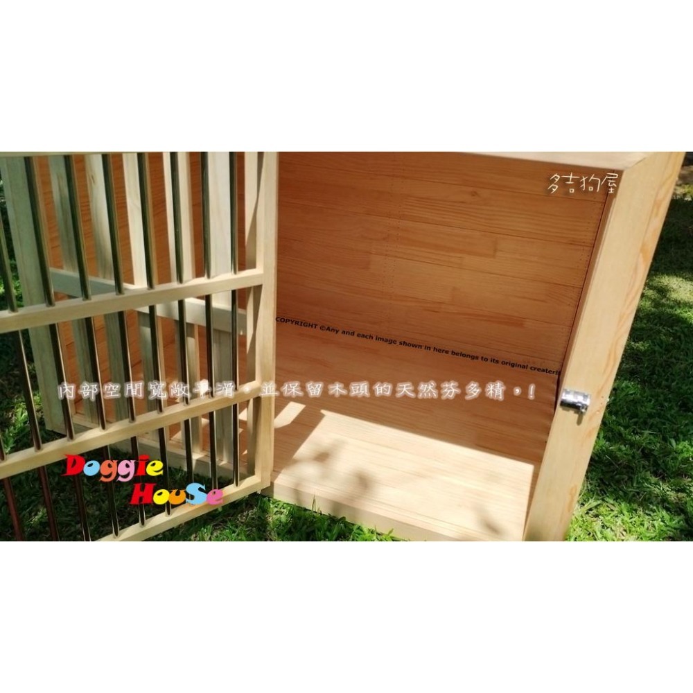【多吉狗屋】超大型原木狗屋 樟子松 ｜ 防水加厚平頂 實木狗籠 ｜ 大型犬 米克斯 哈士奇 推薦-細節圖6