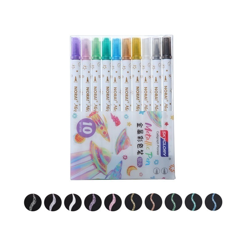 雙頭金屬色油漆彩色筆【178小舖】手帳筆 油漆筆 金屬筆 簽字筆 簽名筆 速乾筆 彩色筆 金屬珠光色 金屬色-細節圖2