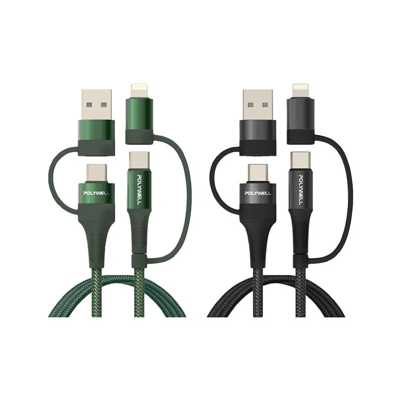 四合一PD編織快充線 保固1年 【178小舖】 安卓 蘋果 TypeC 充電線 傳輸線 數據線 手機充電線 寶利威爾-細節圖2