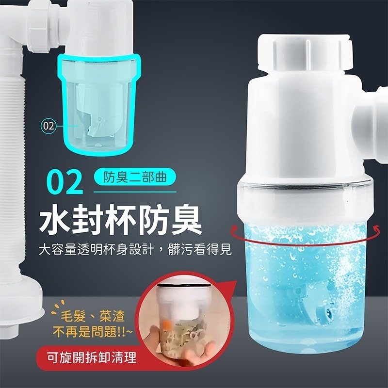 排水管過濾器【178小舖】水管防蟲防臭 排水孔 防臭地漏 水槽過濾器 水管過濾器 防臭水管 洗手臺水管 過濾網 排水管-細節圖7