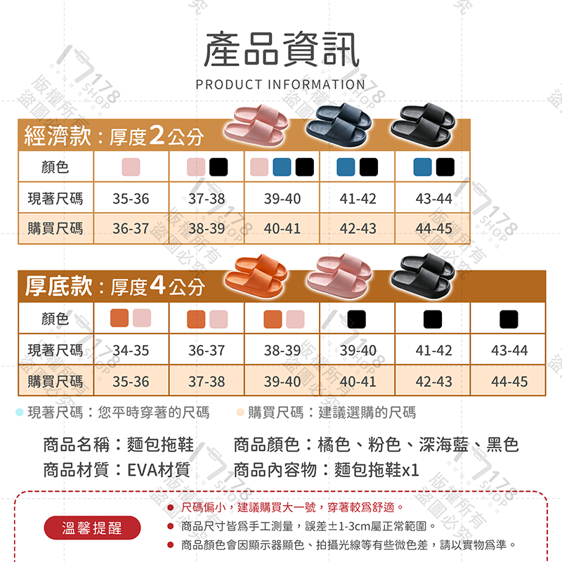 麵包拖鞋【178小舖】高彈力室內拖鞋 室內拖鞋 室內拖 防滑拖鞋 厚底拖鞋 浴室拖鞋 防水拖鞋 增高拖鞋 拖鞋 居家拖鞋-細節圖9