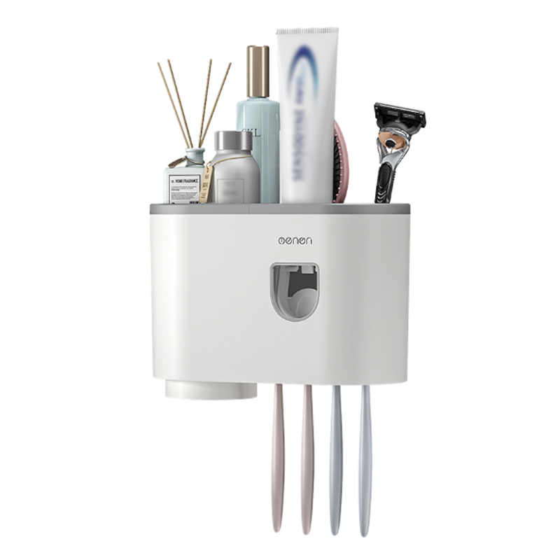 磁吸牙刷架 免打孔【178小舖】牙刷架 浴室置物架 擠牙膏器 浴室收納架 置物架 收納架 漱口杯架 杯架 牙刷置物架-規格圖10