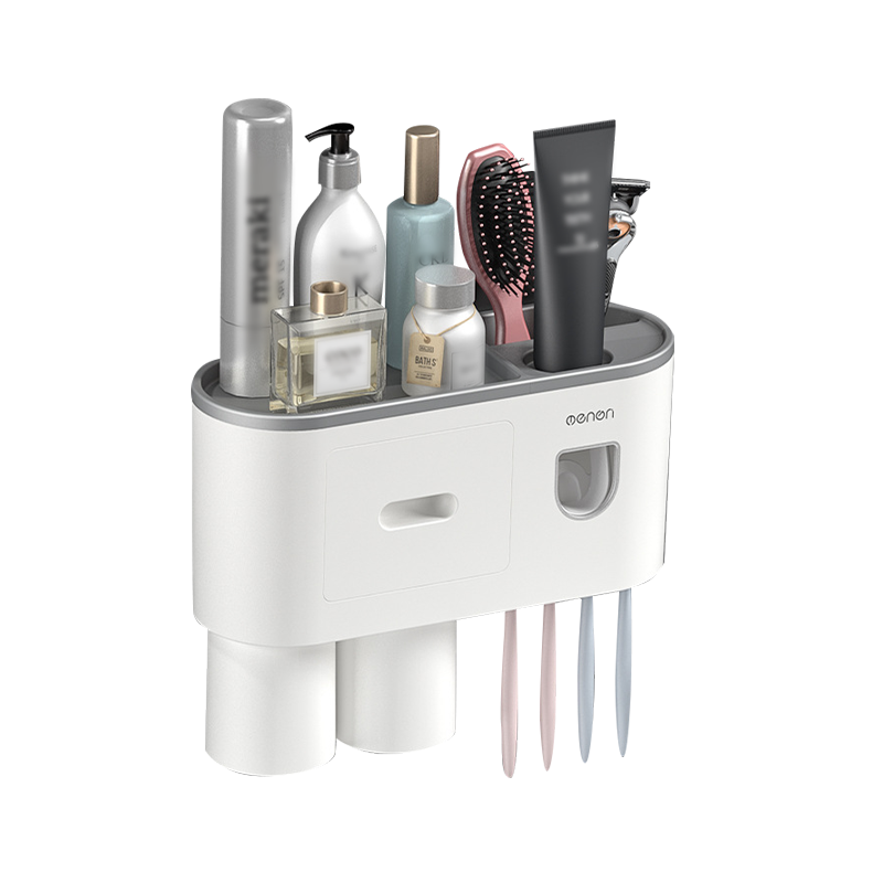 磁吸牙刷架 免打孔【178小舖】牙刷架 浴室置物架 擠牙膏器 浴室收納架 置物架 收納架 漱口杯架 杯架 牙刷置物架-規格圖10