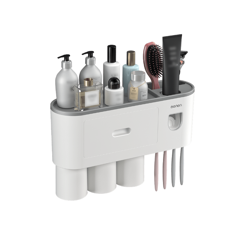 磁吸牙刷架 免打孔【178小舖】牙刷架 浴室置物架 擠牙膏器 浴室收納架 置物架 收納架 漱口杯架 杯架 牙刷置物架-規格圖10
