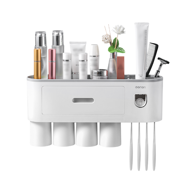 磁吸牙刷架 免打孔【178小舖】牙刷架 浴室置物架 擠牙膏器 浴室收納架 置物架 收納架 漱口杯架 杯架 牙刷置物架-規格圖10