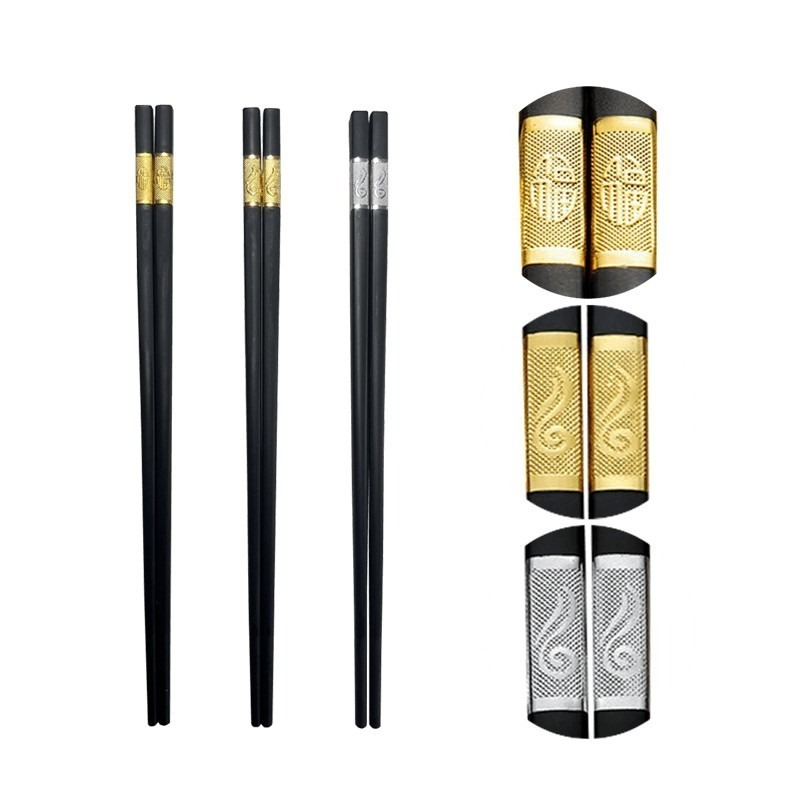 金邊合金筷 10雙【178小舖】24cm 合金筷 合金筷子 筷子 塑膠筷子 環保筷子 塑膠筷 尖頭筷 方型筷子 餐具-細節圖2