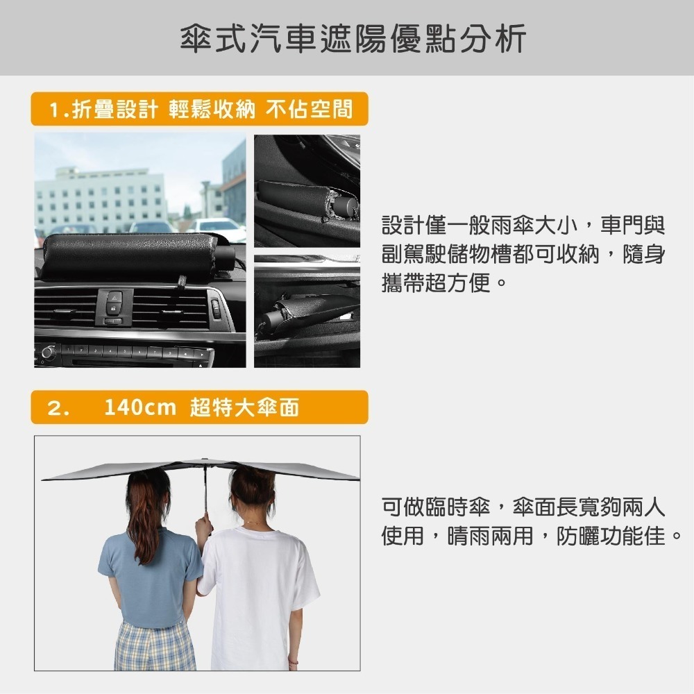 車用遮陽傘 贈牛皮傘套【178小舖】汽車遮陽板 隔熱板 前檔遮光罩 遮陽 傘罩式遮陽板 遮陽簾 汽車擋光板 車用遮陽-細節圖7