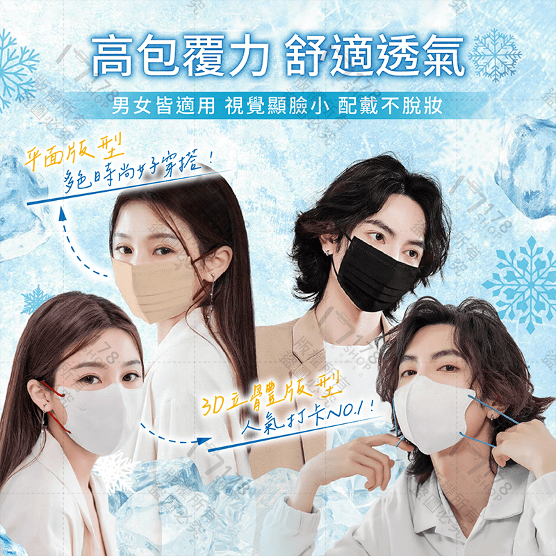 台灣製 幸福物語 極凍涼感醫療口罩【178小舖】涼感口罩 醫療口罩 平面口罩 醫用口罩 成人口罩 立體口罩 3d口罩-細節圖7