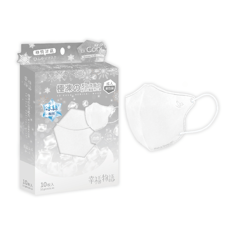 台灣製 幸福物語 極凍涼感醫療口罩【178小舖】涼感口罩 醫療口罩 平面口罩 醫用口罩 成人口罩 立體口罩 3d口罩-規格圖9