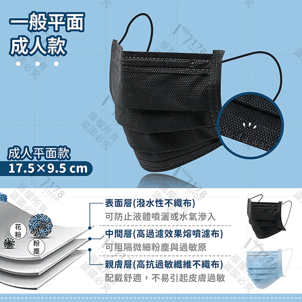淨新 醫用口罩 50入【178小舖】醫療口罩 口罩 成人口罩 平面口罩 醫療級口罩 KF94口罩 不織布口罩 魚型口罩-細節圖7