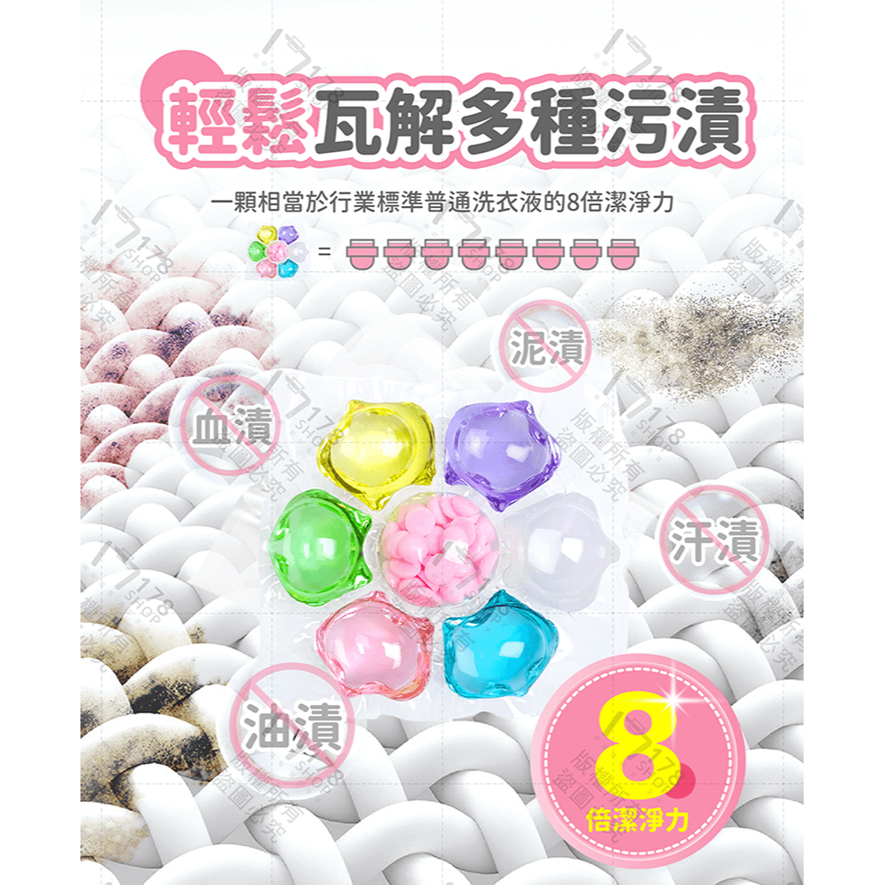 七合一 濃縮洗衣膠囊 50入【178小舖】洗衣球 洗衣精 洗衣粉 洗衣凝珠 衣物芳香劑 洗衣凝膠球 洗衣香香豆 洗衣膠囊-細節圖6