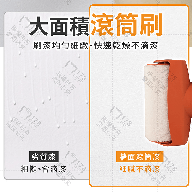 牆面滾筒漆 500克大容量【178小舖】強力遮蓋 滾筒漆 滾筒刷 牆面修補漆 補牆漆 牆壁補漆 牆壁修補漆 壁癌修補-細節圖6