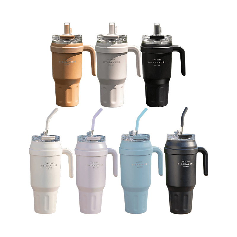 SITA 雙飲把手保溫杯【178小舖】大容量保溫杯 冰壩杯 飲料杯 保冰杯 環保杯 保溫瓶 冰霸杯 吸管杯 水壺 水瓶-細節圖2