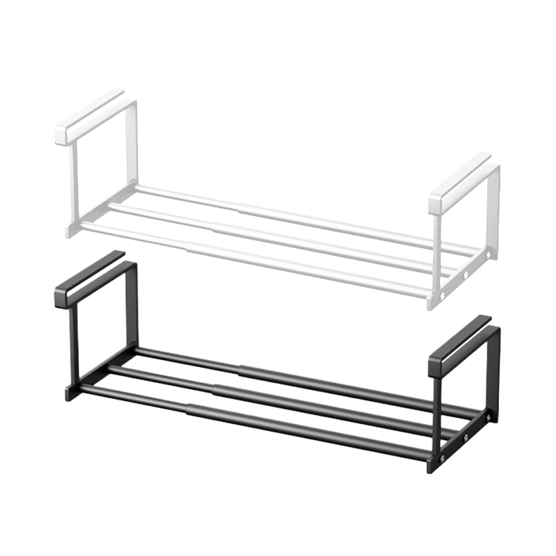 伸縮分層隔板【178小舖】下掛式伸縮置物架 伸縮鞋架 掛式置物架 分層鞋架 掛鞋架 隔板下掛籃 廚房置物架 收納架 掛架-細節圖2