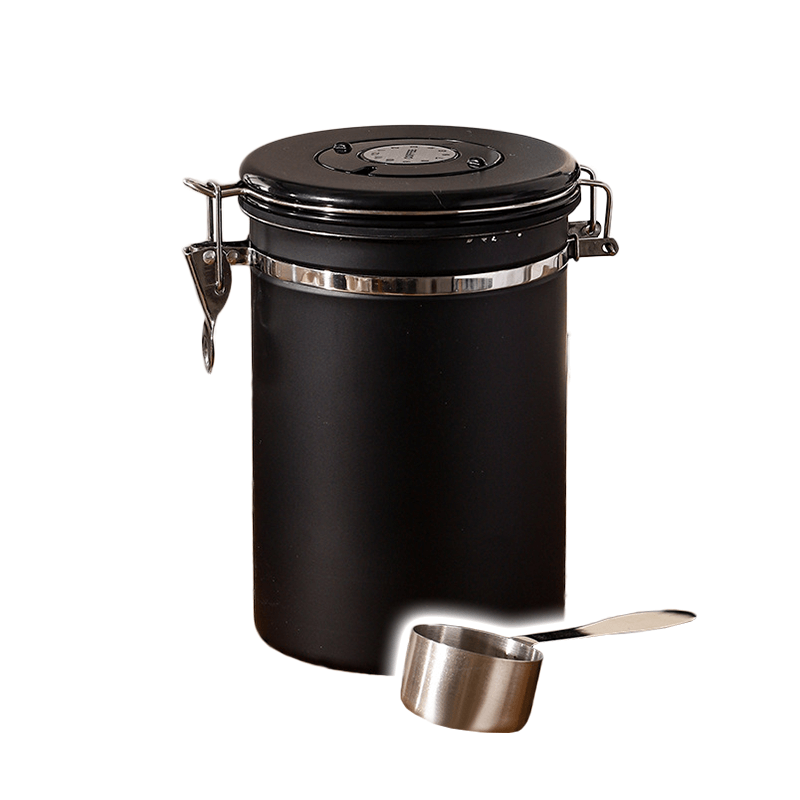 不鏽鋼密封罐 贈豆勺【178小舖】咖啡豆密封罐 儲物罐 咖啡密封罐 咖啡豆罐 密封罐 保鮮罐 茶葉罐 真空密封罐-規格圖9