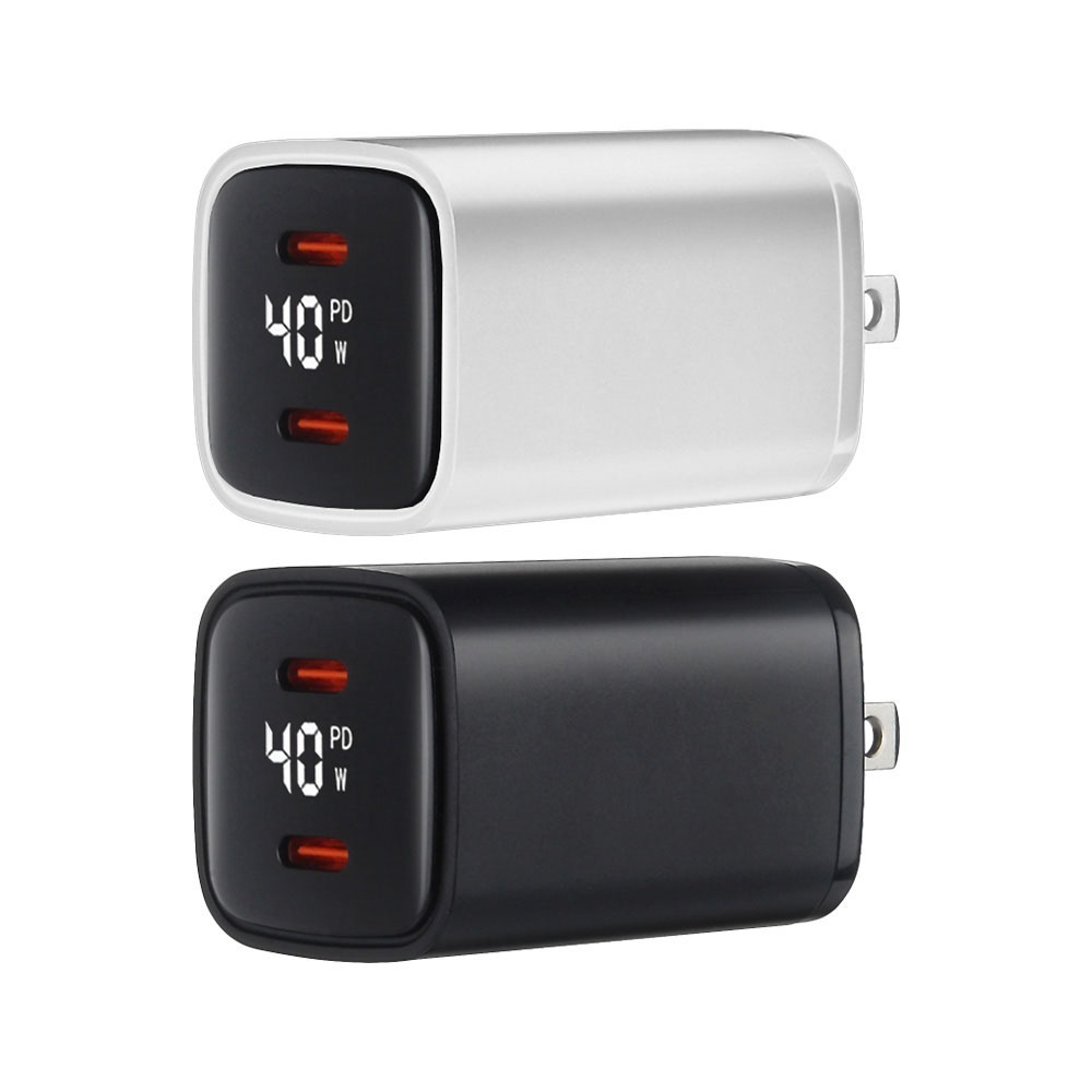 40W雙孔 氮化鎵數顯快充頭【178小舖】PD快充頭 TypeC快充頭 GaN 雙孔快充頭 數顯充電器 手機充電器-細節圖2