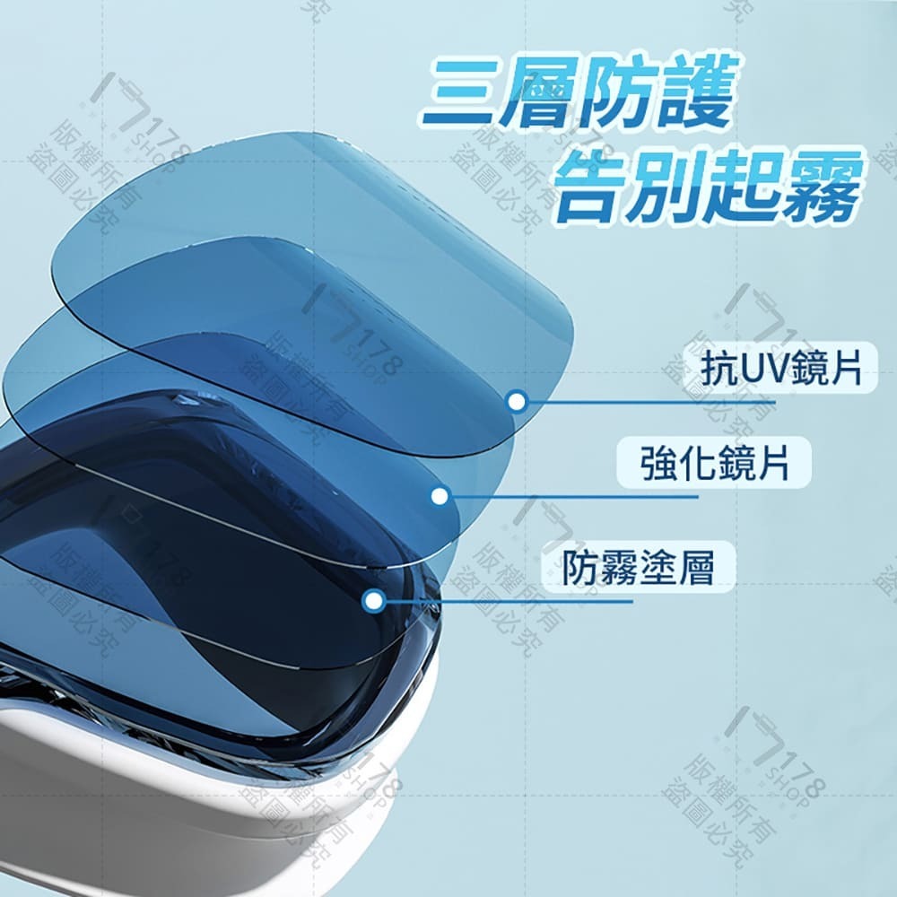 防霧蛙鏡 一體成型 含耳塞 抗UV防水防霧 男女通用【178小舖】成人泳鏡 游泳眼鏡 蛙鏡 專業蛙鏡 防霧泳鏡 游泳鏡-細節圖6