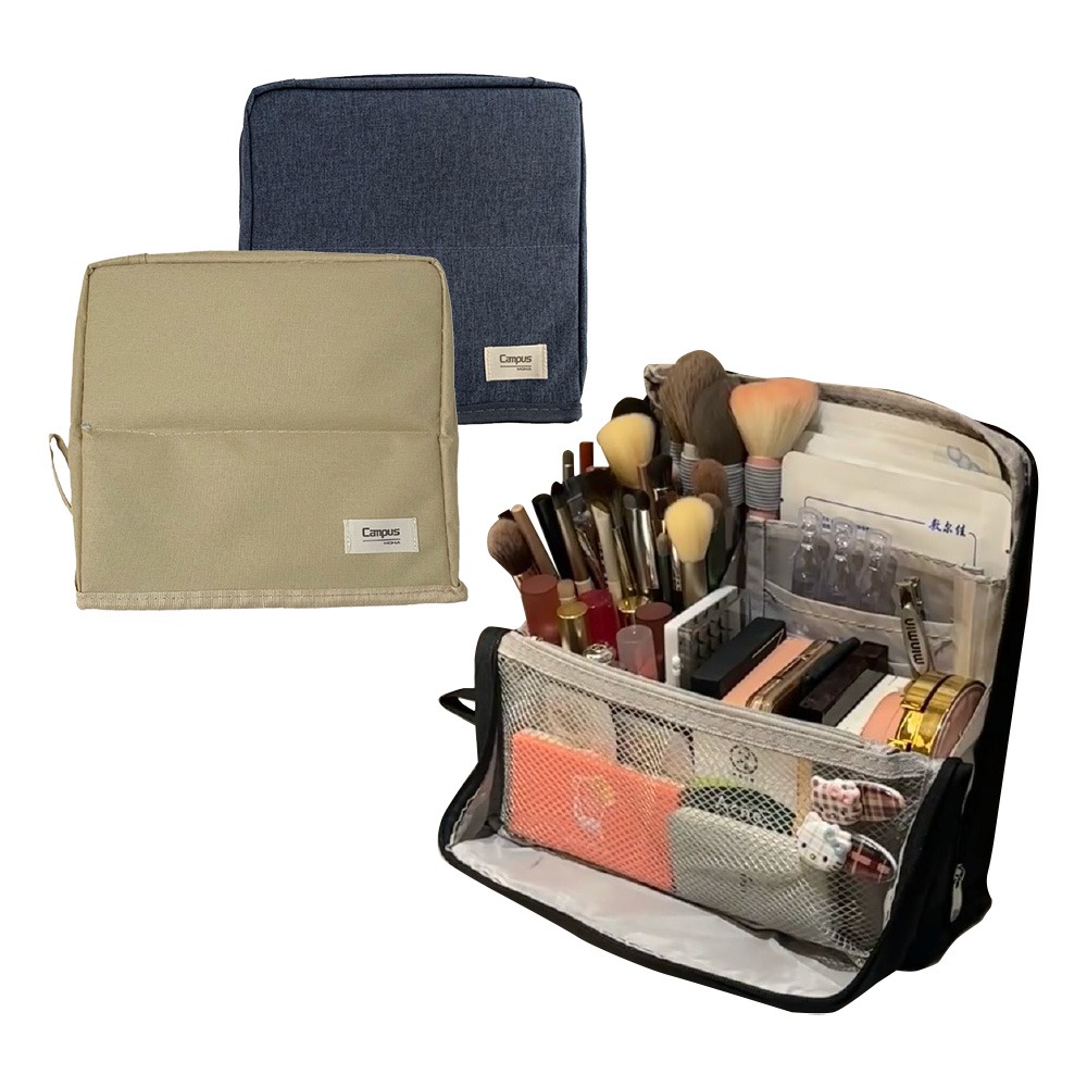 超大直立筆袋 化妝品筆文具通用 【178小舖】化妝收納包 站立式筆袋 盥洗包 多功能化妝包 大容量化妝包 旅行收納包-細節圖2